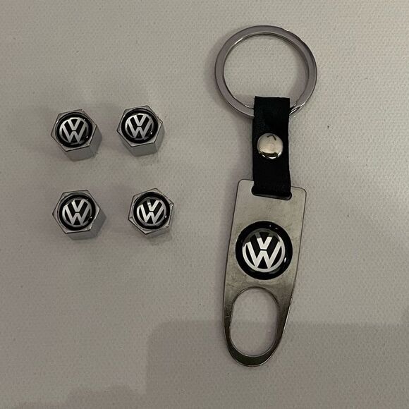 Volkswagen metal keychain & valve Stem caps in black NWT - Picture 3 of 6